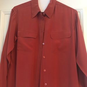 Equipment silk button down blouse